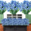 892ce803761144eb AmyHomie 20 Bundles Artificial Flowers Outdoor UV Resistant Faux Flowers No Fade Fake Plastic Plants Garden Porch Window Box Decorating(Bright Yellow)
