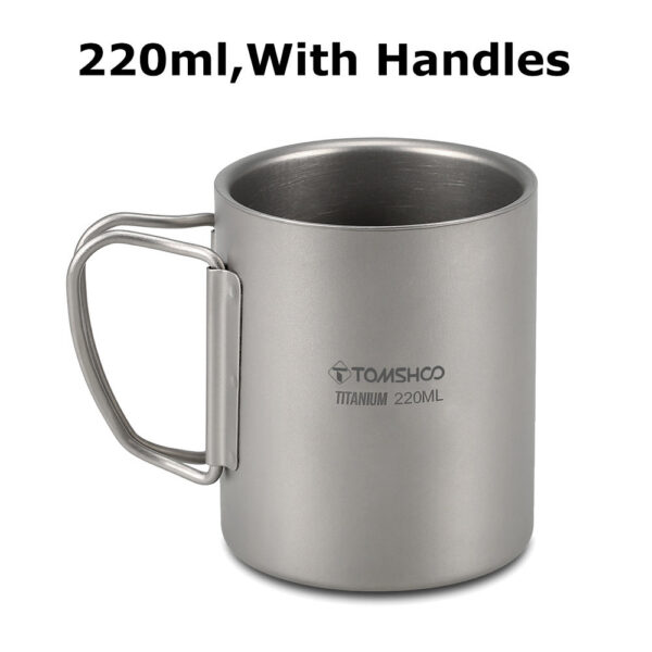 892d6bd1e7656664 Tomshoo 220/350/450/600ml Double Layer Titanium Water Cup Coffee Tea Mug for Home Outdoor Camping Hiking Backpacking Picnic