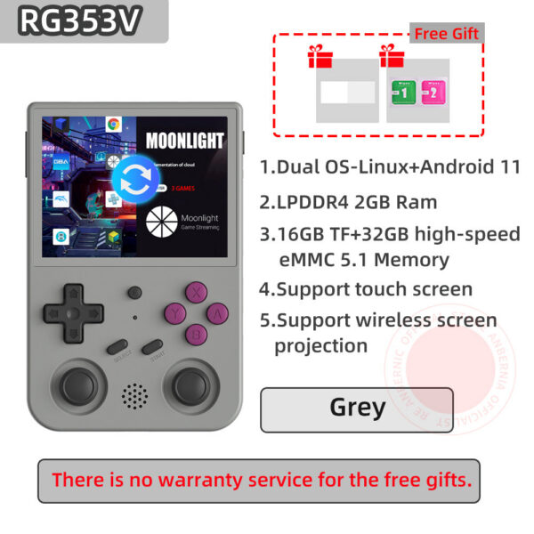 ANBERNIC RG353V 3.5 INCH 640*480 Handheld Player Built-in 20 Simulator Retro Game Wired Handle Android ux OS RG353VS