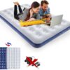 895faea2d60665f1 Camping Air Mattress Inflatable Air Bed Flocked Surface Travel Bed Sleeping Pad Air Bed for Outdoor Camping Tent Guest Travelling