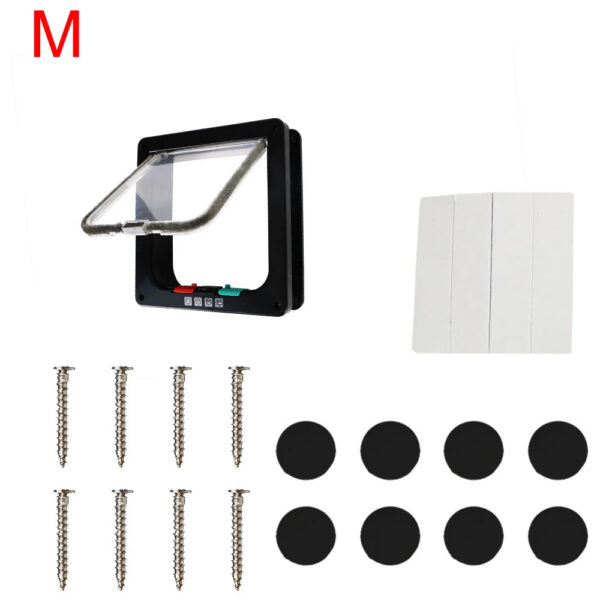 896d97ddeb00baeb With 4 Way Lock Security Flap Door For Dog Kitten Cat Puppy Safety Gate Small Pet Supplies ABS Plastic