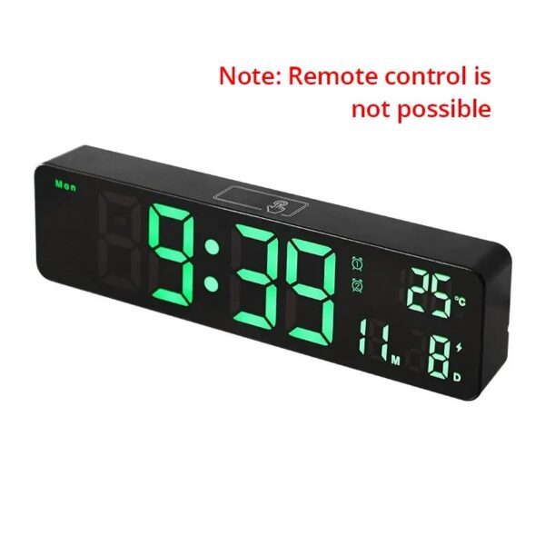 13/16 Inches Large LED Digital Wall ,Wall Mounted Remote Control Temperature Date Week Display Timer Dual Alarm Clock
