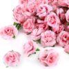 Kesoto 50pcs Black Roses Artificial Flowers Bulk, 1.6 Inch Small Silk Fake Roses Flower Heads for Decoration, Crafts, Wedding Halloween Party Home Decor