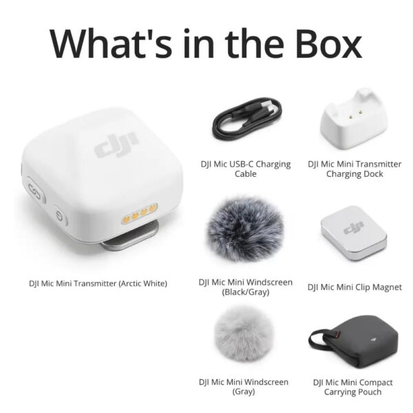 898b2ea1bc2347dd DJI Mic Mini Wireless Microphone 48-Hour Operation w/ Case Two-Level Active Noise Cancelling