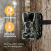 Suntekcam HC-801A Hunting With 5000Mah Lithium Battery 16MP 64GB Trail IP65 Photo Traps 0.3s 940nm Wild Camera