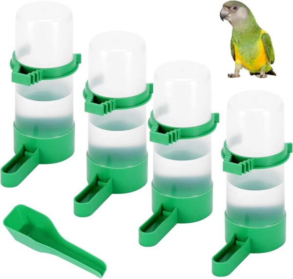 89bc8433f54cd4fd Bird Water Dispenser for Cage, 4pcs Bird Water Bowl 140ml Automatic No Mess Gravity Feeder Bird Watering Supplies for Pet Parrot, Parakeets, Cockatiel, Budgie Lovebirds and Other Birds