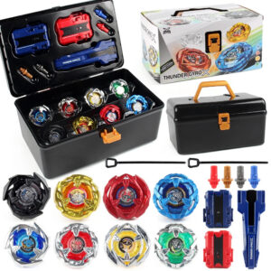 Bey X Spinning Toy Kit Gyro Metal Battle Tops with Launchers Organize Box Set Gift