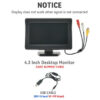 BINWEI 4.3 Inch Car Monitor Easy To Install High-definition Reversing Image Universal hine Screen Display for Camera