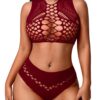 Avidlove Women's Fishnet for Women Sexy Two Piece Lingerie Set Stripper Outfit