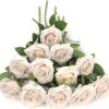 Artificial Rose Flower Dusty Rose Flower Silk Flowers 12 pcs with Long Stem Silk Roses Bouquet for Wedding Bridal Shower Party Home Decoration