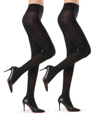 89f841a1e87aa049 G&Y 2 Pairs Semi Opaque Tights for Women - 40D Microfiber Control Top Pantyhose
