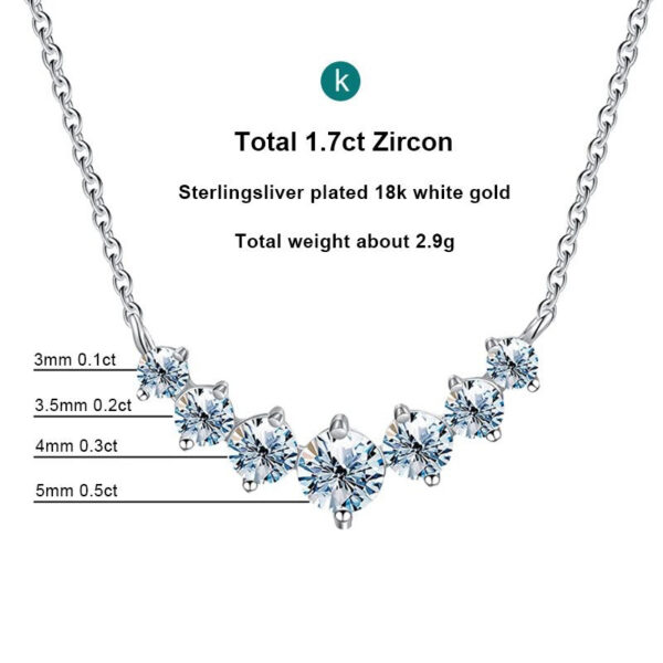 Real Moissanite Diamond for Woman Engagement Jewely with Certificates Sterling Sliver Plated White Gold Necklace