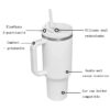 1pc New Quencher H2.0 40oz Stainless Steel Tumblers Cups With Silicone Handle Lid and Straw 2nd Generation Car Mugs Vacuum Insulated Water Bottles with G8821