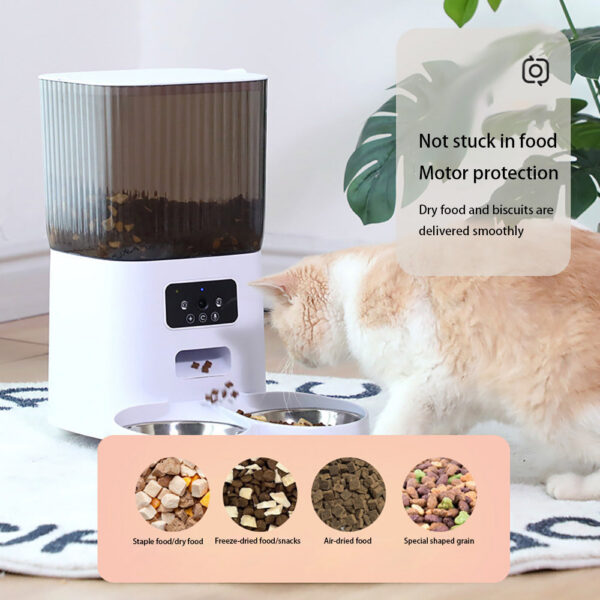 8a21df9fa39bb276 5L Double Bowls Automatic With Camera Cat Dry Food Video Dispenser Pet Smart Voice Recorder Auto Feeder For Dog