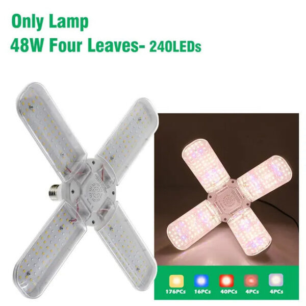 8a2cc8e00b8ba0dc 24W 36W 48W LED Light E27 Foldable Phyto Full Spectrum SMD2835 Bulb for Indoor Plants Bloom Flowering Grow Lamp Garden
