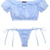 Avidlove Bra and Panty Ruffle Lingerie Set Mesh Babydoll Chemise