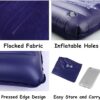 2 Pack Ultralight Inflatable Camping Pillow Squared Flocked Fabric Air Pillow for Hiking,Traveling,Napping,Desk Rest,Beach Neck Lumbar Support