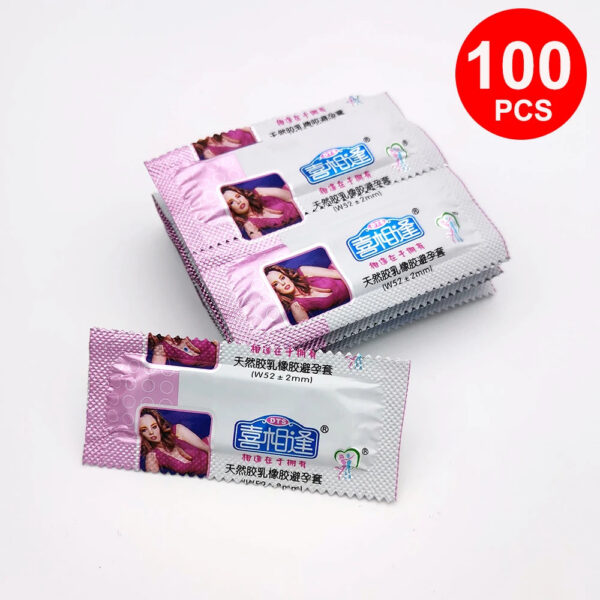 DTS Condoms 100 Pcs/Lots Natural Latex Condoms For Men Ultra Thin Penis Sleeve Cock Contraception Tools Adult Sex Toys