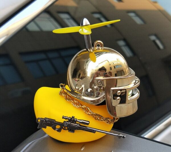 8a5e9754e26409eb Broken Wind Rubber Motor Yellow with Helmet Auto Accessories Duck In The Car Interior Decoration