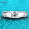 Smyoue D Color 0.5CT 1CT Moissanite Ring for Men Sterling Sier Simulation Diamond Wedding Band Classic Round Cut with GRA