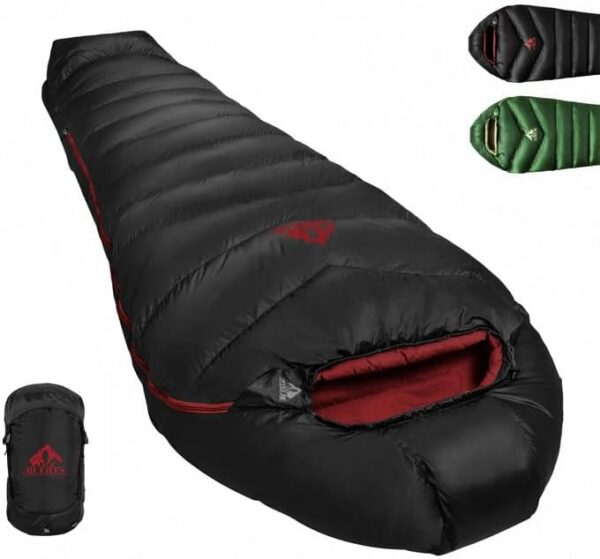 BUERTS Down Sleeping Bag,Ultralight and Warm,Sleeping bag for adults suitable 3 seasons use,lightweight is highly portable and ideal for hiking,backpacking and camping.