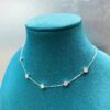 3/5mm Round Bubble Moissanite Diamond Necklace Bracelet with Certificate Sterling Sier Neck Chain Layered Choker for Women