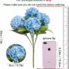 GREENTIME 13” Artificial Hydrangea Flowers Faux Hydrangea Bouquet with 7 Head 3.15” Tiny Hydrangea for Wedding Bouquet Party Home Decor DIY Baby Shower Centerpieces Tables Decoration(Blue)