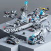 1560pcs Model Warships Building Blocks Construction Navy Battleship Army Boat Aircraft Bricks Toys for Children Gift