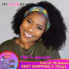8ab5e4642785f790 Headband Wig Kinky Curly MYLOCKME Glueless Full hine Made Brazilian Remy Human Hair Wigs For Women 180% Density