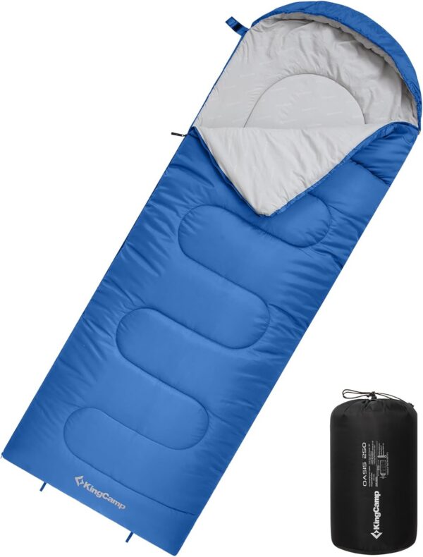 8ab6caba36192f24 KingCamp Sleeping Bag 3 Season- Lightweight Waterproof Camping Sleeping Bag Indoor & Outdoor Use for Adults Kids for Hiking Backpacking and Camping with Compression Sack