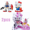 8ac838a92ce9f953 Bandai Gundam Hello Kitty RX-78-2SD Assembly Model SD Kt 012gto Anime Figures Pvc Statue Doll Collection Decor Kids Toys Gifts