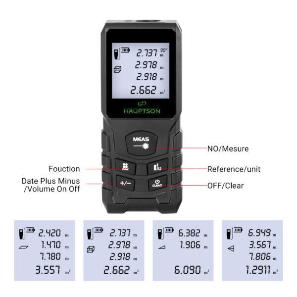 8ad3460fa28280bd HAUPTSON 70/100M Distance Meter Rangefinder Laser Tape Range Finder Building