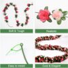 BLEUM CADE 12Pcs 98.4Ft Flower Garland Artificial Rose Vines for Bedroom, Cute Fake Hanging Flower Vines Floral Garland Decorations for Wedding Party Wall Room Decor Aesthetic