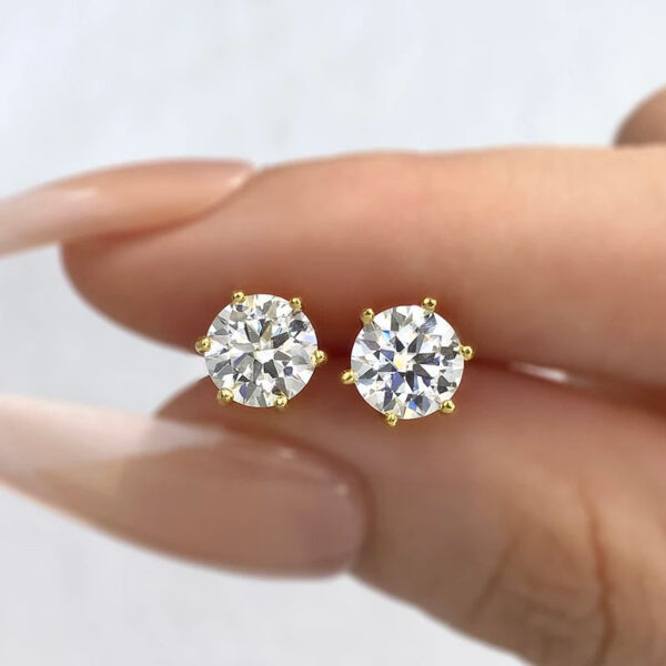 8ae2ee11e0f01342 DW 0.5ct-2ct D Color Certified Moissanite Stud Earrings Lab Created Diamond 925 Sterling Silver Gold Plated Wedding Jewelry