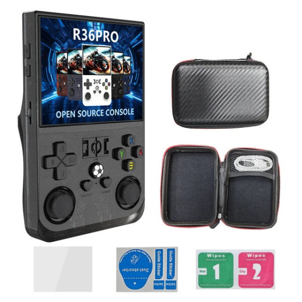 NEW R36PRO Retro Handheld Game Console ux System 3.5 Inch IPS Screen Portable Pocket Video Player 64GB Games