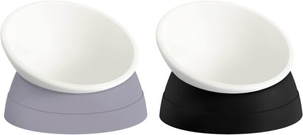 8ae9301641f766df 2Pcs Cat Bowls Elevated Cat Food Bowl Adjustable Cat Dish Anti-Slip and Anti-Noise Raised Cat Bowl Protecting Pet’s Spine Thickened Plastic Bowl Suitable for Indoor Cats, 17 Oz