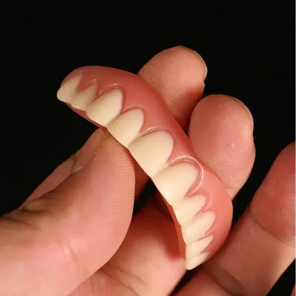 8aeac22bceeb90c8 New False Silicone Upper & Lower Perfect Laugh Veneers Dentures Paste Fake Braces Comfortable Teeth