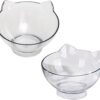 Elevated Cat Bowls with Raised Stand, Pet Food Water Feeder Bowl, 15° Tilted Pet Bowl Stress-Free Suit for Cats Small Dogs