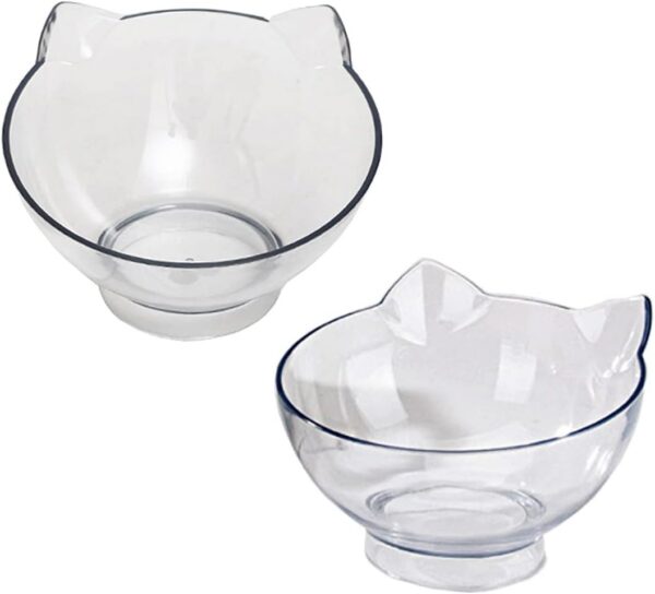 Elevated Cat Bowls with Raised Stand, Pet Food Water Feeder Bowl, 15° Tilted Pet Bowl Stress-Free Suit for Cats Small Dogs