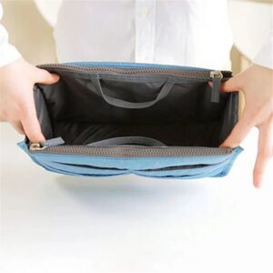 8afd014ae311ce63 Multifunctional Bi-fold Double Zipper Capacity Storage Arrangement Makeup Toiletries Large Classification Bag