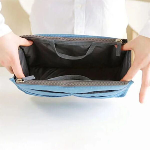 Multifunctional Bi-fold Double Zipper Capacity Storage Arrangement Makeup Toiletries Large Classification Bag