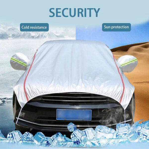 8aff160f294a2aa1 Universal Half Car Cover Waterproof Outdoor Cover Oxford Sun Rain Uv Protection Dustproof Snowproof Car Body Cover for SUV Sedan