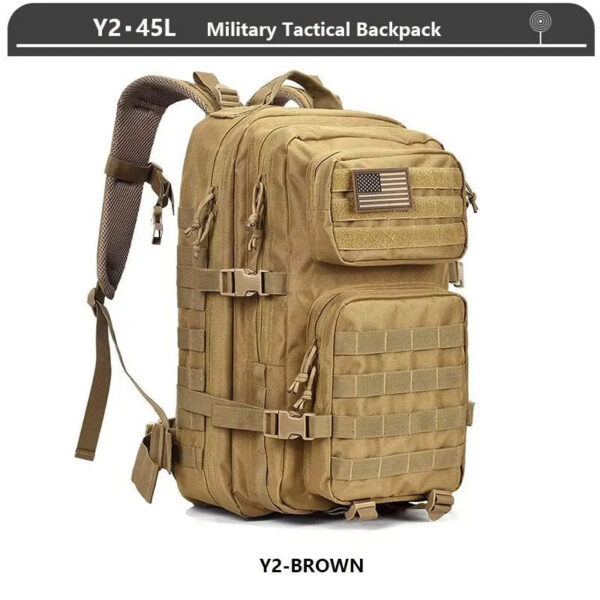 8b099deabeb330f5 Tactical Backpack 3 Day Assault Pack Molle Bag 38/45L Large Outdoor Waterproof Hiking Camping Travel 600D Rucksack Men Fishing