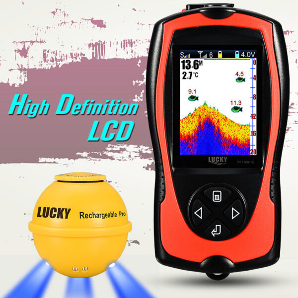 8b1d3e49259e959c Lucky Sonar FF1108-1CWLA Rechargeable Wireless Sensor 45M Water Depth Echo Sounder Fishing Portable Fish Finder