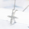 NKHOG 3/4/5mm D Color Moissanite Cross Pendants Necklace For Women Sterling Sier Christian Diamond Neck Chain Fine Jewelry