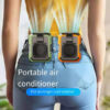 8b2031ccac22a2a9 Outdoor Waist Mounted Polymer Battery Anti Drop Shock Absorption USB Portable Power Bank with Bladeless Hanging Neck Fan