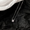 New Trendy Sterling Sier AAA Zircon Choker Necklaces Simple Shiny Diamond CZ Pendants For Women Fine Jewelry NK126