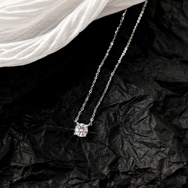 New Trendy Sterling Sier AAA Zircon Choker Necklaces Simple Shiny Diamond CZ Pendants For Women Fine Jewelry NK126