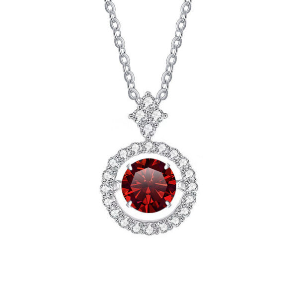 BIJOX STORY 1 CT Moissanite Pendant For Women Simulated Diamond Necklace S Sterling Sier Jewelry Girl Valentine's Day Gift