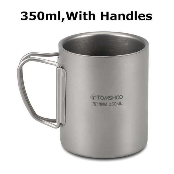 8b2cf156b639176b Tomshoo 220/350/450/600ml Double Layer Titanium Water Cup Coffee Tea Mug for Home Outdoor Camping Hiking Backpacking Picnic